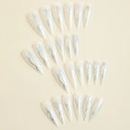 Press-On Nails Pointed Stiletto Blue Glue & File