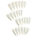 Press-On Nails Pointed Stiletto Blue Glue & File