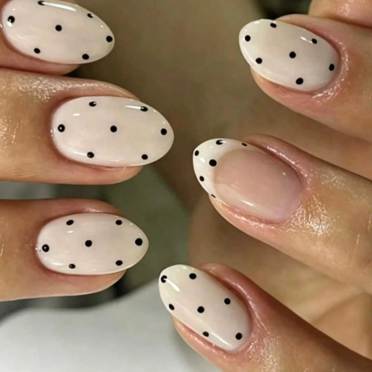 Press-On Nails Polka Dot Design Set Of 24