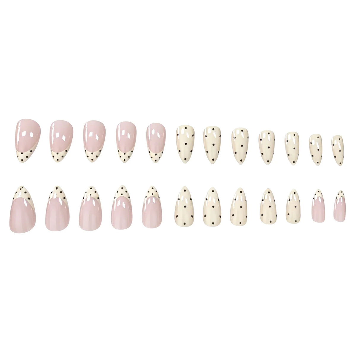 Press-On Nails Polka Dot Design Set Of 24