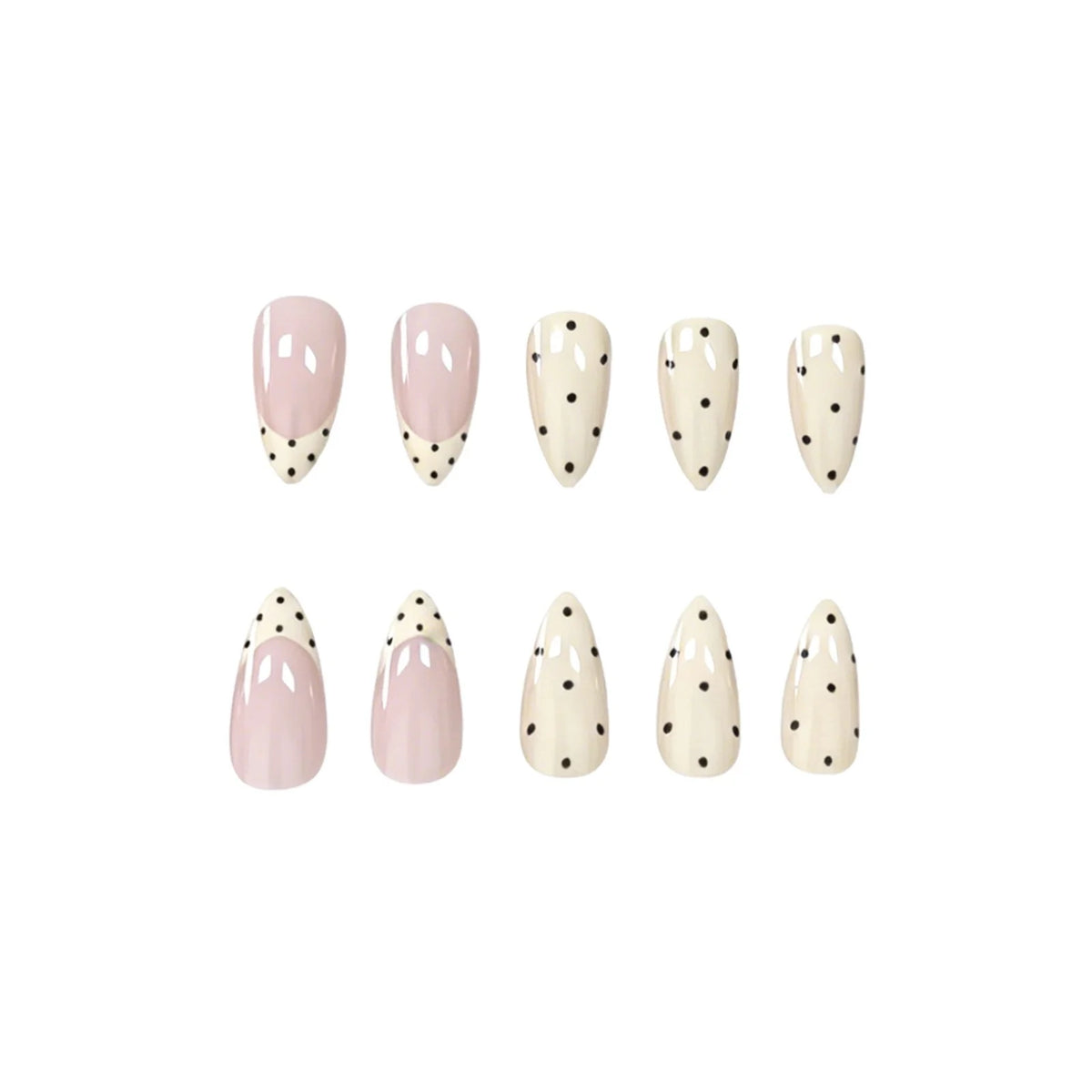 Press-On Nails Polka Dot Design Set Of 24