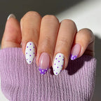 Press-On Nails Polka Dot Gel Long-Lasting Wear