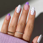 Press-On Nails Polka Dot Gel Long-Lasting Wear
