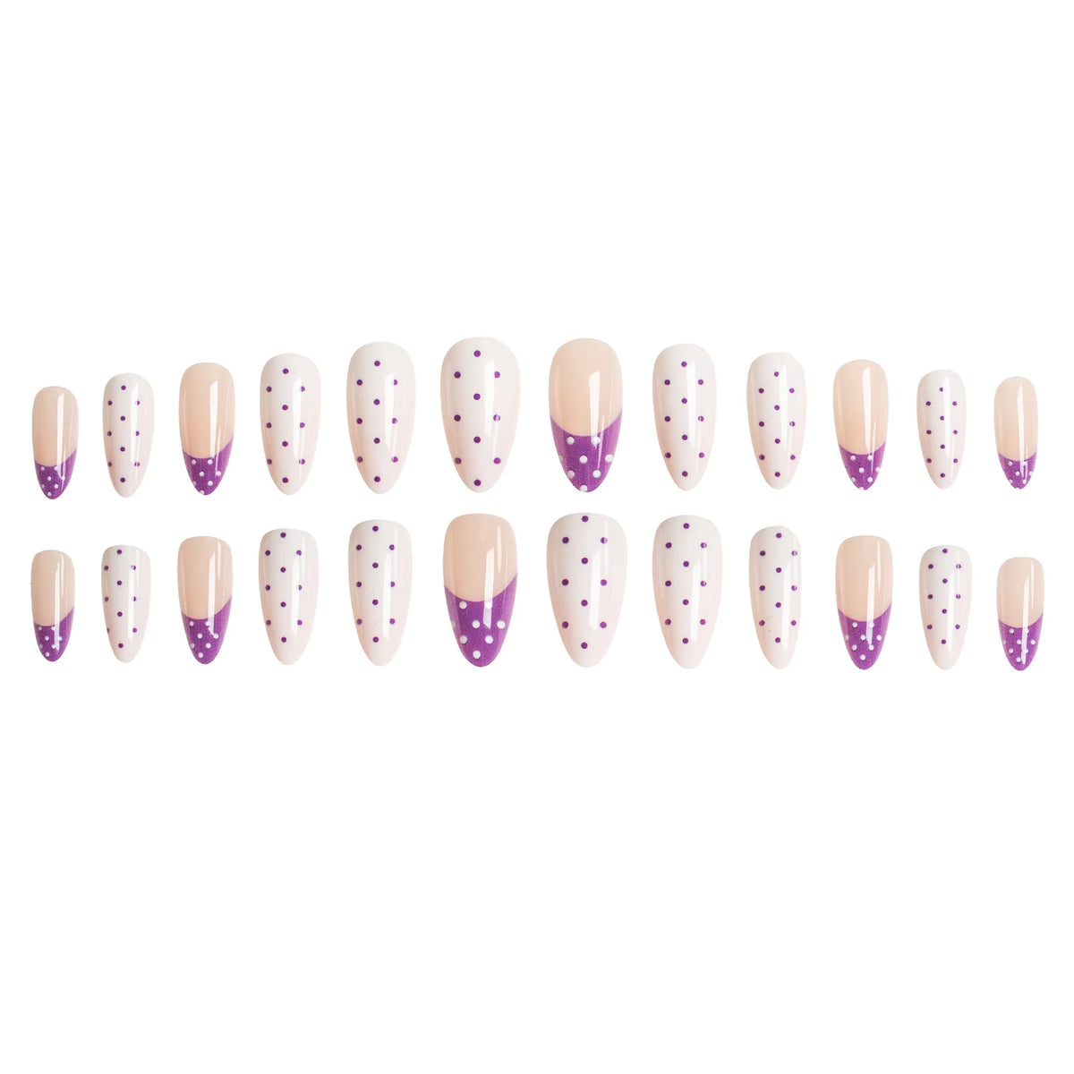 Press-On Nails Polka Dot Gel Long-Lasting Wear