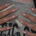 Press-On Nails Polka Dot Pointed Easy Application