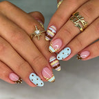 Press-On Nails Polka Dot & Stripe Peel-And-Press