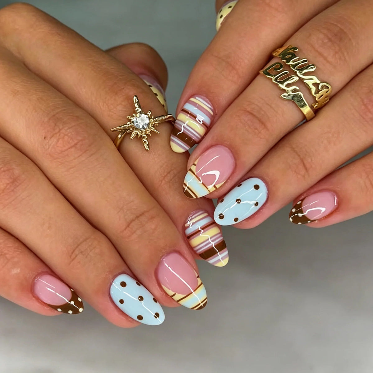 Press-On Nails Polka Dot & Stripe Peel-And-Press