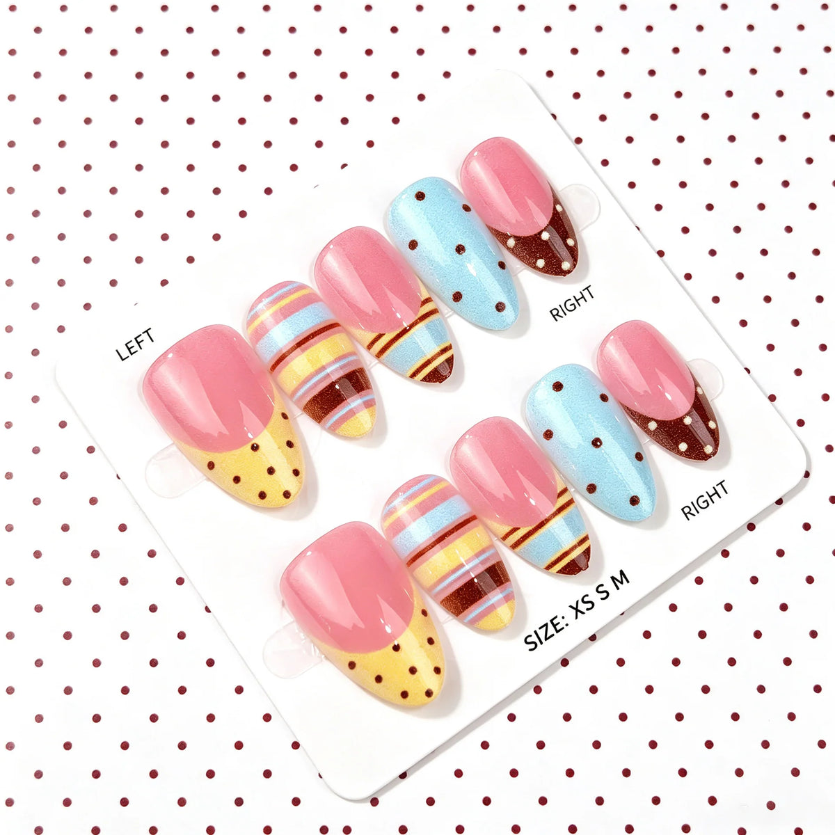 Press-On Nails Polka Dot & Stripe Peel-And-Press