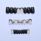 Press-On Nails Pre-Applied Adhesive Reusable Gems & Glitter