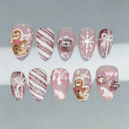Press-On Nails Pre-Glued Non-Toxic Holiday Designs