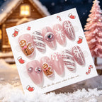 Press-On Nails Pre-Glued Non-Toxic Holiday Designs