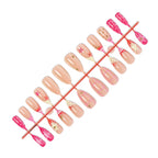 Press-On Nails Red Gold Accents Ergonomic Fit