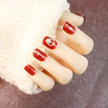 Press-On Nails Red Rhinestone Peel & Stick Long-Lasting