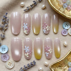Press-On Nails Reusable & Waterproof Floral Design