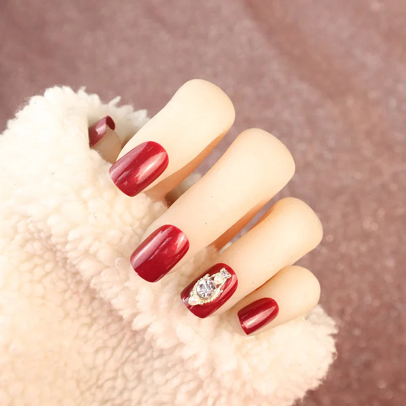 Press-On Nails Rhinestone Accents Multiple Lengths & Shapes