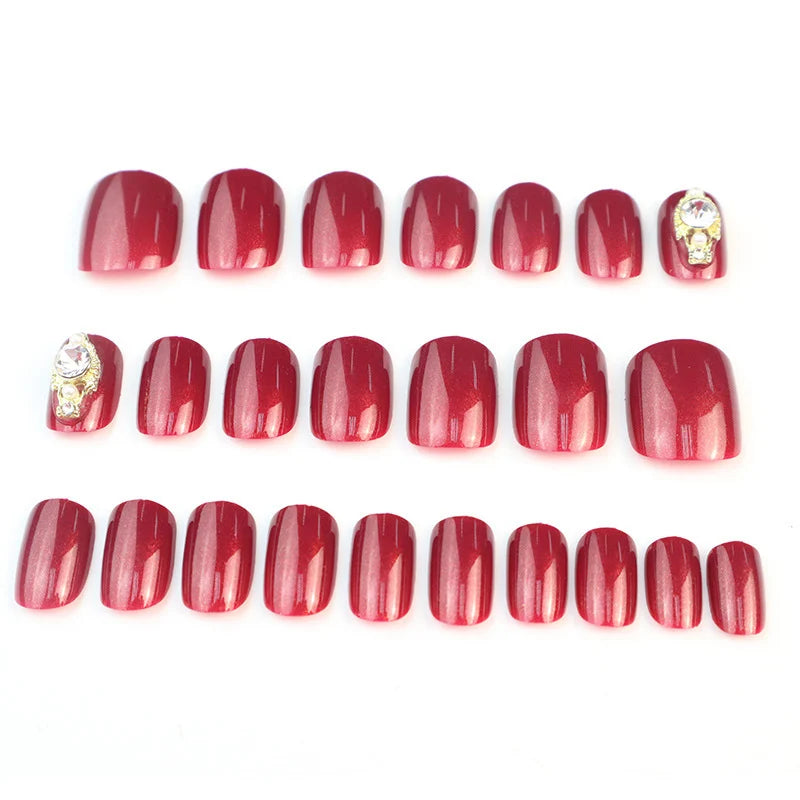 Press-On Nails Rhinestone Accents Multiple Lengths & Shapes