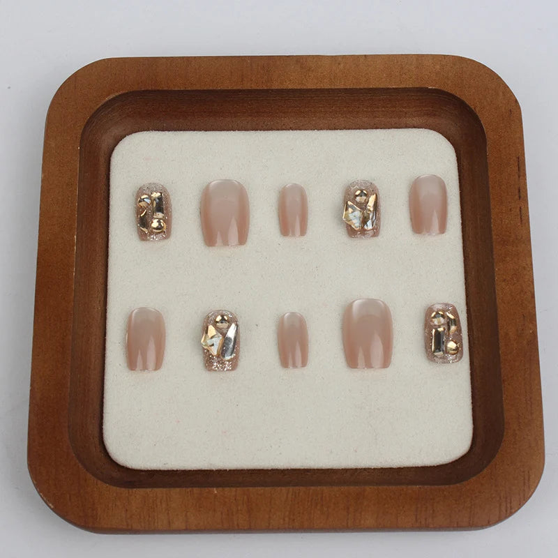 Press-On Nails Rhinestone Accents Reusable