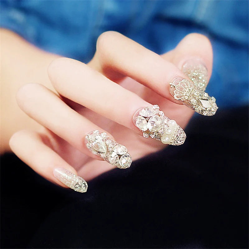Press-On Nails Rhinestone Adhesive Backing Comfortable Fit