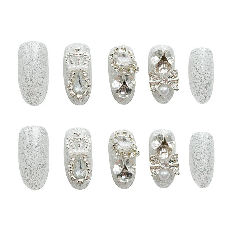 Press-On Nails Rhinestone Adhesive Backing Comfortable Fit