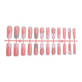Press-On Nails Rhinestone & Bow Soft Pink Custom Fit