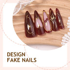 Press-On Nails Rhinestone Design Adhesive Strips Long-Lasting Wear