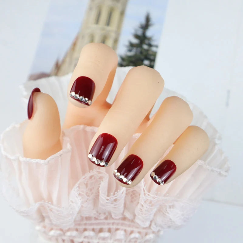 Press-On Nails Rhinestone-Embellished Multiple Sizes Included