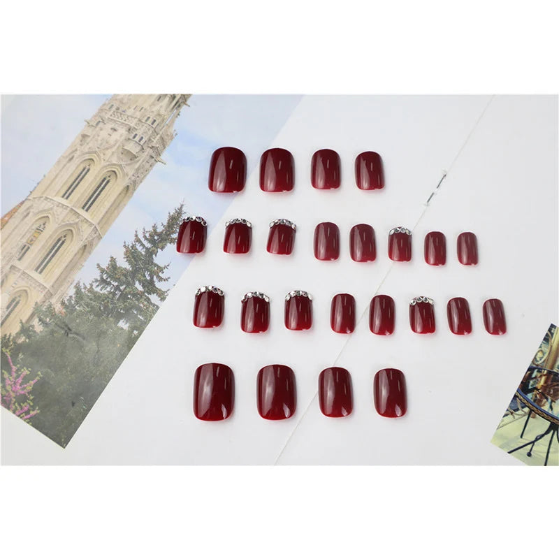 Press-On Nails Rhinestone-Embellished Multiple Sizes Included