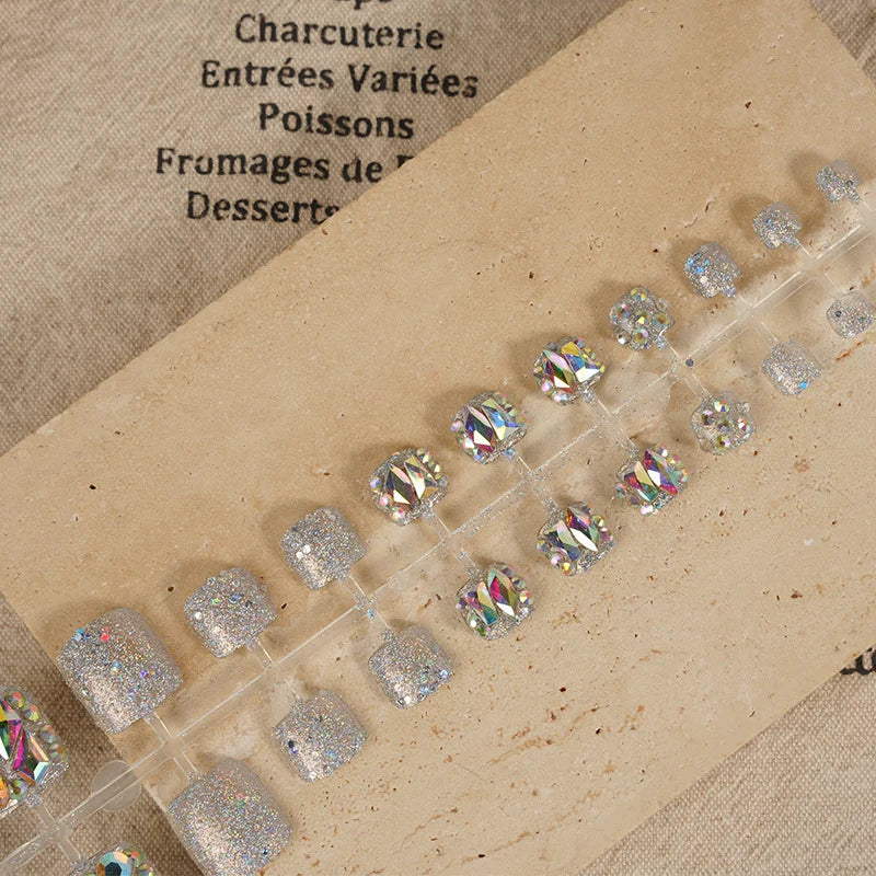 Press-On Nails Rhinestone Embellished Peel & Stick