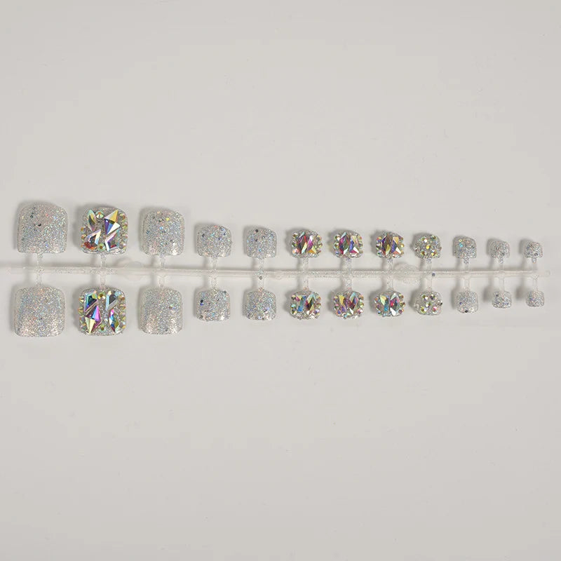 Press-On Nails Rhinestone Embellished Peel & Stick