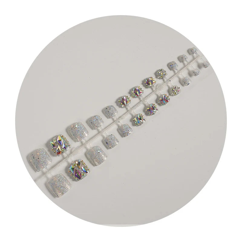 Press-On Nails Rhinestone Embellished Peel & Stick