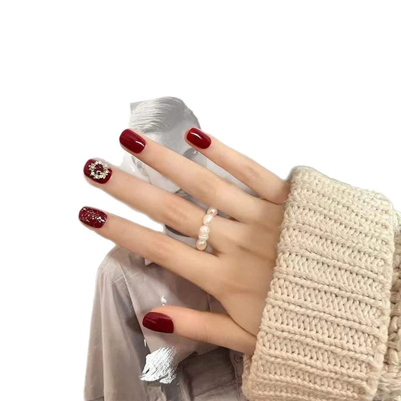 Press-On Nails Rhinestone Embellished Self-Adhesive