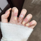 Press-On Nails Rhinestone & Floral Easy-Apply Adhesive