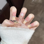 Press-On Nails Rhinestone & Floral Easy-Apply Adhesive
