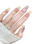 Press-On Nails Rhinestone & Floral Easy-Apply Adhesive