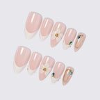 Press-On Nails Rhinestone Floral Quick-Apply Multiple Sizes
