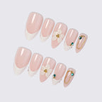 Press-On Nails Rhinestone Floral Quick-Apply Multiple Sizes