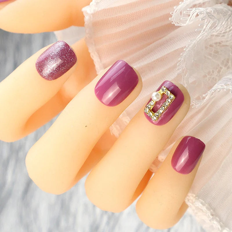 Press-On Nails Rhinestone Glossy Multiple Sizes