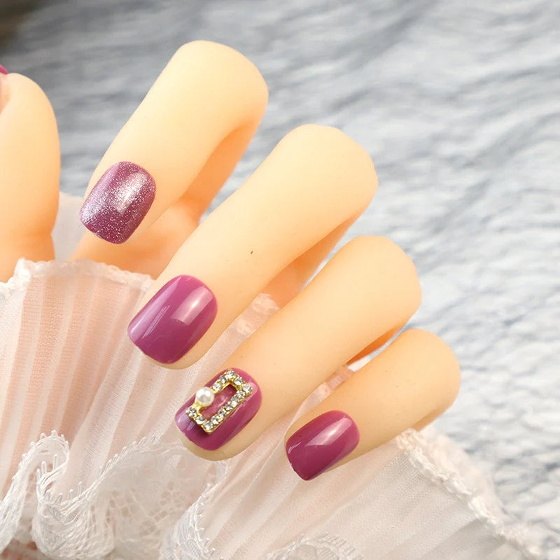 Press-On Nails Rhinestone Glossy Multiple Sizes