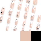Press-On Nails Rhinestone & Heart Motifs Easy Apply