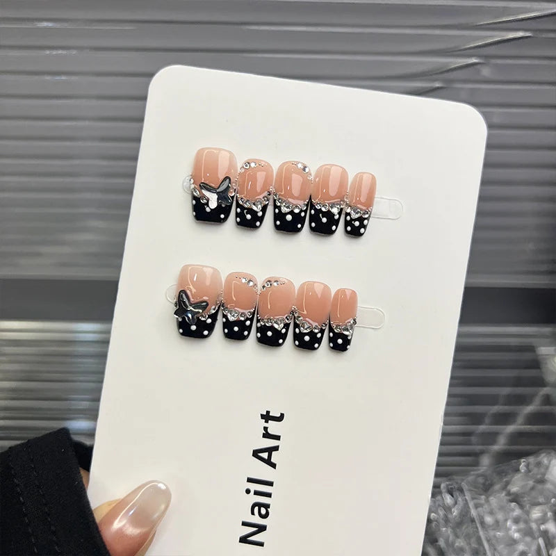 Press-On Nails Rhinestone No Glue & Reusable