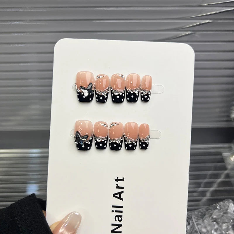 Press-On Nails Rhinestone No Glue & Reusable