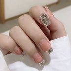 Press-On Nails Rhinestone Self-Adhesive Long-Lasting Shine