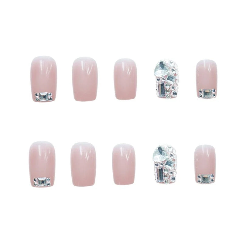 Press-On Nails Rhinestone Self-Adhesive Long-Lasting Shine