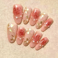 Press-On Nails Rose Floral Adhesive Tabs & Multiple Sizes