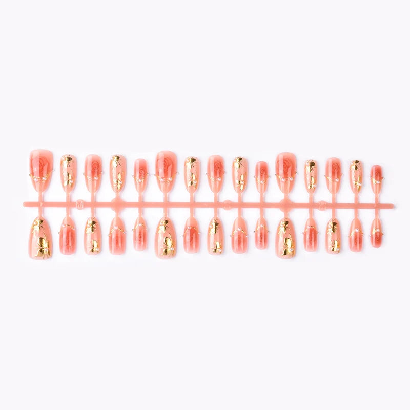 Press-On Nails Rose Floral Adhesive Tabs & Multiple Sizes