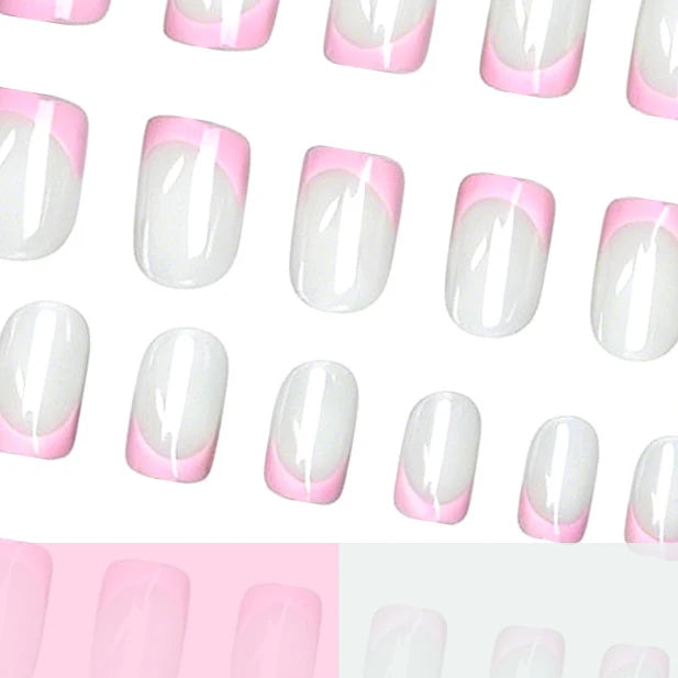 Press-On Nails Salon Acrylic Ombre French Tip 24-Piece Set