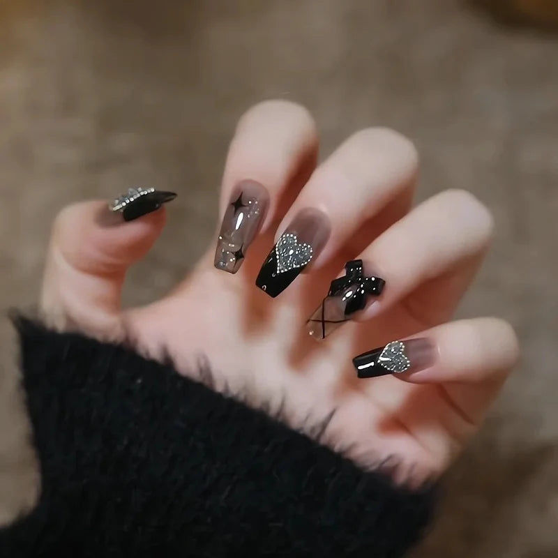 Press-On Nails Salon-Quality Peel & Stick Gem Bow