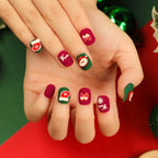 Press-On Nails Santa & Snowflake Glue-On Durable