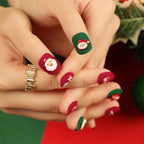 Press-On Nails Santa & Snowflake Glue-On Durable