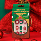 Press-On Nails Santa & Snowflake Glue-On Durable